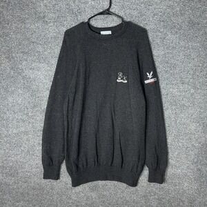 Vintage Lyle & Scott Tour Sweater Mens XL Charcoal Grey Wool Blend Scotland Made